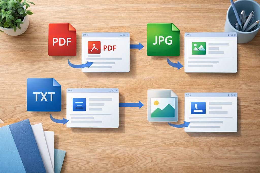 ファイル形式と対応アプリの関連付けを示すイメージ画像
