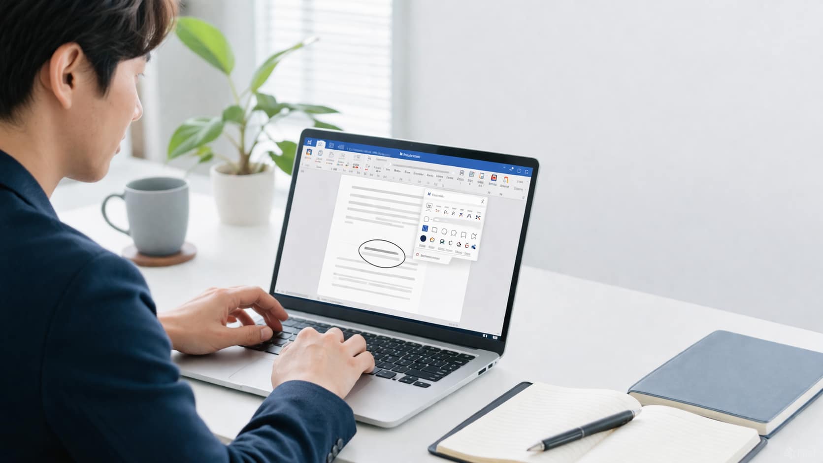 Wordで2文字以上の文字を丸で囲む操作イメージのアイキャッチ画像