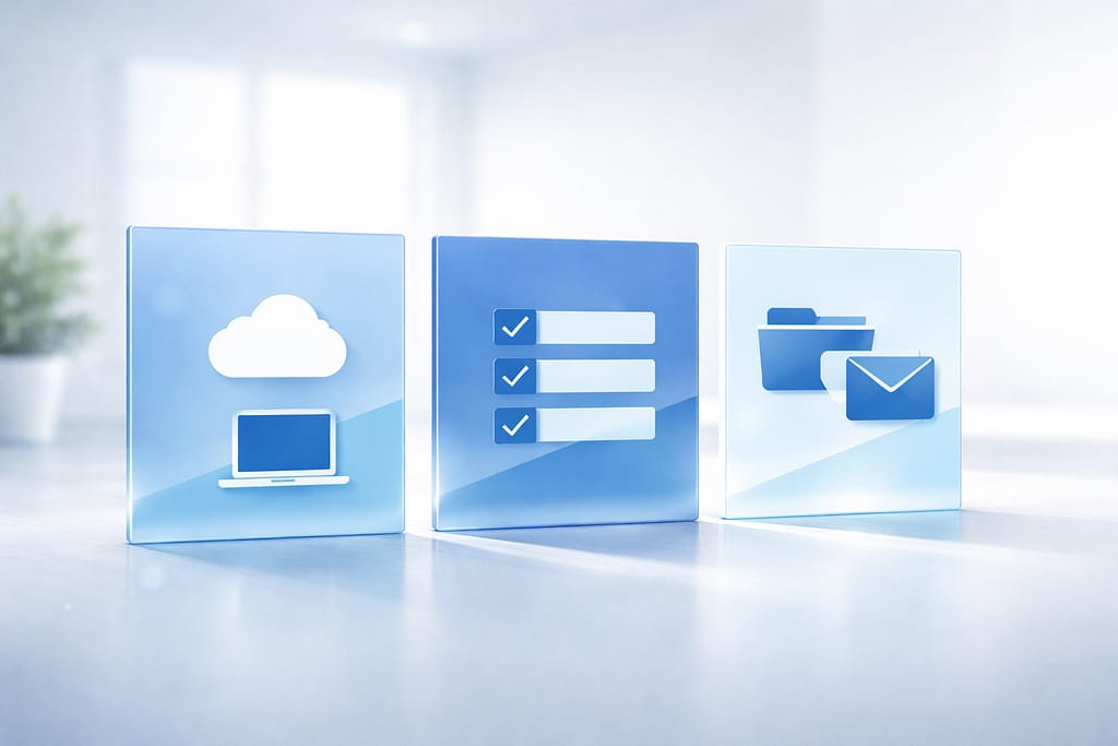 クラウド・チェック項目・フォルダでOfficeの比較を表したイメージ画像